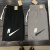 Herren-Shorts aus Tech-Fleece, Designer-Shorts, klassische Shorts mit unbearbeiteten Kanten, Sports N-Druck, lässige Mode, Damen, Schwarz und Grau, zwei Farben, große Größe