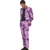 Men's Tracksuits African Print Groom Suit Men Blazers Trousers Colorful Dashiki Festive Clothes Male Nigerian Fashion Wedding Outfits