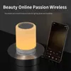 Haut-parleurs portables Haut-parleur Bluetooth portable Mini lecteur sans fil Touch Pat Light Lampe de table de chevet LED colorée pour un meilleur sommeil