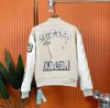 Offes Designer Veste Blanc Top Qualité Vestes Pour Hommes Hiver Marque Veste Mode Nouveau Manteau Bomber Brodé À La Main Hommes Et Femmes Baseball Loisirs Style Polyvalent