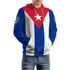 Moletom Masculino Cuba Country Flag 3D Moletom Poliéster Legal Masculino Feminino Harajuku Moletom Unissex Casual Pulôver Nome Personalizado
