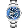 럭셔리 2023 패션 스테인리스 스틸 방수 블루 레이 남성 시계를위한 패션 정통 풀 자동 시계