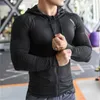 Felpe con cappuccio da uomo Felpe con cappuccio elastiche a compressione 2023 Giacche sportive sottili primaverili Uomo Palestra Abbigliamento sportivo Corsa Fitness Felpa con cappuccio Bodybuilding Sweatshi J230803