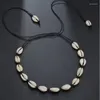 Collier ras du cou chaîne de coquillages naturels femmes filles blanc noir fil mode bijoux fête cadeau 2023 Style HN23408