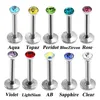 Labret Lip Piercing Jewelry 40pcsBoxInternal Thread 16G Acero Monroe Studs Tragus Cartílago Helix Anillos Pendiente Crystal Gem 230802