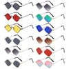 Sunglasses Vintage UV Protection Film Metal Small Diamond Shape Sun Glasses Men's Shades Women's