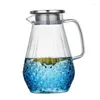 Fiaschette per l'acqua per la casa Set per l'acqua in vetro borosilicato Tazza per pentola fredda Resistente al calore Brocca per tè Brocca per fiori Diamante