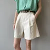 Damen-Shorts, Sommer, hohe Taille, lockere Passform, Arbeit für Frauen, gerades Design mit weitem Bein, bequem, perfekte lässige und entspannende Outfits