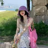 Chapeaux à bord large, tissu à la main Summer Sunshade Paille pour la version coréenne pour femmes pliable Hollow Out Beach and Suncreen Big Gary