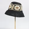 Chapeaux à large bord fleur mignon fille chapeau de soleil disquette été pour femmes plage Panama paille dôme seau à la main Femme casquette