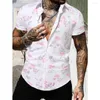 Erkekler Sıradan Gömlek Çiçek Plaj Gömlek Yaz Kısa Kollu Hawaiian Men Artı Boyutu Hızlı Kuru Tee Erkek Giysileri Camis 2023