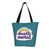 Shopping Bags Custom Rock Music Death Metal Canvas Bag Women Reusable Grocery Shopper Tote