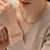 Ketten ALLME Cool Thread Hollow Link Halsketten für Damen Herren Unisex 18 Karat Gold PVD-beschichtete Edelstahl-Halskette, anlaufgeschützt