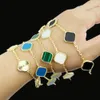 Fashion classic 4/four leaf clover bracelets bangle chain 18k gold agate shell Mother-of-Pearl for women designer jewelry flowers valentine day gift luxury jewellry