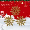 Juldekorationer snöflinga party levererar dekor ornament guldpulver plast 24 st 10 cm snö
