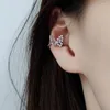 Dos boucles d'oreilles à la mode argent couleur Clip goutte rose papillon mignon clair CZ pour femmes fille cadeau mode bijoux livraison directe en gros