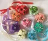 Fiori decorativi 10 pezzi mezza sfera di perle di cristallo artificiale con perline PE rose con bouquet di fiori decorazione della festa nuziale