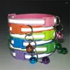 Hundhalsar 1st Pet Accessories Cat Collar Bell Colorful Reflective Mönster Justerbar för valpkattunge DIY Small Animal