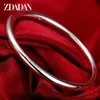 Bangle Zdadan 925 Sterling Silver Round Smooth Cuff Bracelet Bracelet for Women Fashion Jewelry Hiles 230802