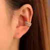 Backs Earrings Crystal-set Ear Clip Zircon Women's Classic Non-porous Single Bone