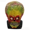 Party Masks Attacks Martian Soldie Halloween Mask Full Head Latex Scary Alien Brain Party Mask UFO Mars Cosplay Costume Props L230803