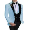 Men's Suits 2023 European And American Suit Slim Fit Groom Tuxedo Three Piece Wedding Prom Coat Set Men Clothing