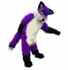 Purple Fox Mascot Costume Symulacja Symulacja kreskówka Anime Postacie dorośli rozmiar świątecznego stroju reklamowego na świeżym powietrzu