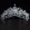 Pinces à cheveux accessoires de mariage mariée luxe européen et américain strass perle grande couronne coiffure