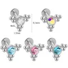 Labret Lip Piercing Jewelry 25PCSLot Steel Bar Clear Crystal Orecchino Helix Tragus Cartilagine Base piatta Ear Studs all'ingrosso 230802