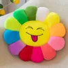 Leende söt färgglad ansiktsuttryck väska solros kudde kontor tecknad fylld leksakskudde liten gåva
