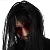 Party Masks Horror Mask Halloween Scary Black Long Hair Ghost Headgear Haunted House Tricky Props Terror Party Costume Dress Up L230803