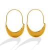 Dos boucles d'oreilles 2023 mode géométrique européen et américain Ins Style personnalité tendance bateau en relief oreille Clip femme cuivre