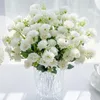 Flores decorativas 15 cabeças 5 garfos cravo pequeno para casa ornamental vaso de flores guirlanda de natal acessórios decoração de casamento artificial