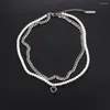 Ketten Edelstahl Künstliche Perle Schwarz Herz Perlen Kreis Mode Wemon Anhänger Halsketten Schmuck Geschenk Für Damen