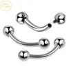 Labret Lip Piercing Jewelry 10pcsLot G23 Internally Eyebrow Piercings Banana Curved Barbell Ring Ear Cartilage Tragus Earring Jewelr 230802