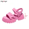 Sandália rosa Summer Sports Daddy Sandals Women Ladies Shoes Moda Casual Antiderrapante Plataforma Antiderrapante Sapatos de Praia Sandalias De Mujer 230802