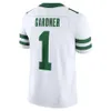 Camisa de futebol americano Aaron Rodgers 8 Gardner 1 Wilson 17 camisas masculinas branco retrocesso legado tamanho S-XXXL costurado Jersey