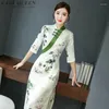 وصول الملابس العرقية 2023 الصيف Aodai Vietnam فستان تقليدي Cheongsam الصيني Qipao Ao Dai Ta1748