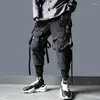 Herrbyxor 2023 högkvalitativ multi mesh fickor lapptäcke taktisk techwear last herr gata punk hip hop byxor jogger hombre