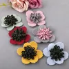 Decorative Flowers 10pcs/lot Diy Hand-made Knitting Thread Flower Children's Headdress Shoes And Headgear Decoration