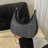 Avondtassen Vrouwen Mode Hobo Schoudertas Vrouwelijke Strass Handtas Merk Trending Onderarm Portemonnee