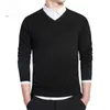 Männer Pullover Männer Solide Farbige Gestrickte Pullover Pullover Männlich Baumwolle Strickwaren V-ausschnitt Grundlegende Herbst Frühling Jersey Slim Jumper A152