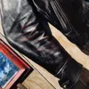 Herrenjacken, Schneider Brando, echte J97, asiatische Größe, super hochwertige japanische Teekern-Pferdeleder, klassische 1930er-Jahre-Retro-Bikerjacke 230802