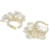 Orecchini a cerchio AENSOA Orecchino di perla con fiore in acrilico bianco coreano per le donne Fashion Petal Floral Pendientes Statement Jewelry 2023