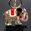 Keychains Crystal 3D Mascot Elephants Women Gift Charm Metal Jewelry Car Key Chain Ring Holder Chaveiro Keyring Llavero