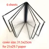 Suprimentos de arquivo 30 peças capa de couro PU pasta de menu para papel 204x290mm e inserções A4 com 8 folhas saco plástico 230803