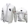 Jaquetas Masculinas 2023 Masculinas Bomber Marca Estampa Casual Esporte Zíper Com Capuz Quente Manga Longa Moletons Jaqueta Suéter Masculino Casacos Roupas