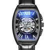 Orologi da polso Sdotter Watch Men Fashion Cinturino in pelle Tonneau Tourbillon Skull Hollow Orologi meccanici automatici per uomo Goccia regalo maschile