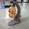 パーティーマスクハロウィーンの装飾を輝くカボチャランタン飾り木飾りバット樹脂クラフトホームデスクトップ230802