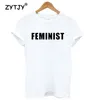 Женская футболка феминистская розовая буква печатать женская футболка для лайма